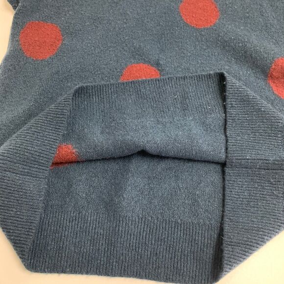 Madewell Sweater Womens XS Extra Small Navy Red Polka Dot Graystone Wool Blend - Picture 9 of 13
